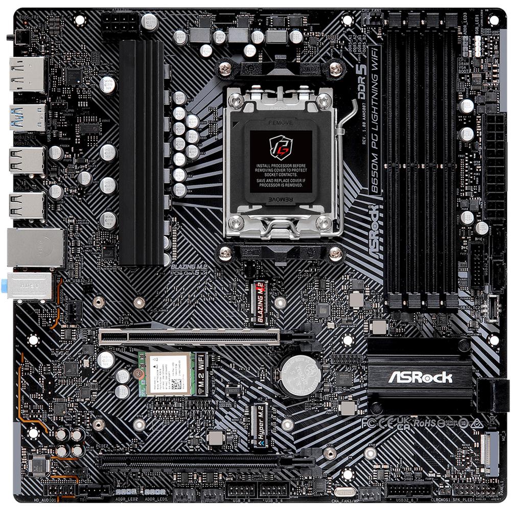 Foto 3 pulgar | Tarjeta Madre Asrock B650m Pg Lightning Wifi Am5 4x Ddr5 3x M.2 Pcie 4.0 Usb-c Wifi 6e Bt 5.2 Micro Atx