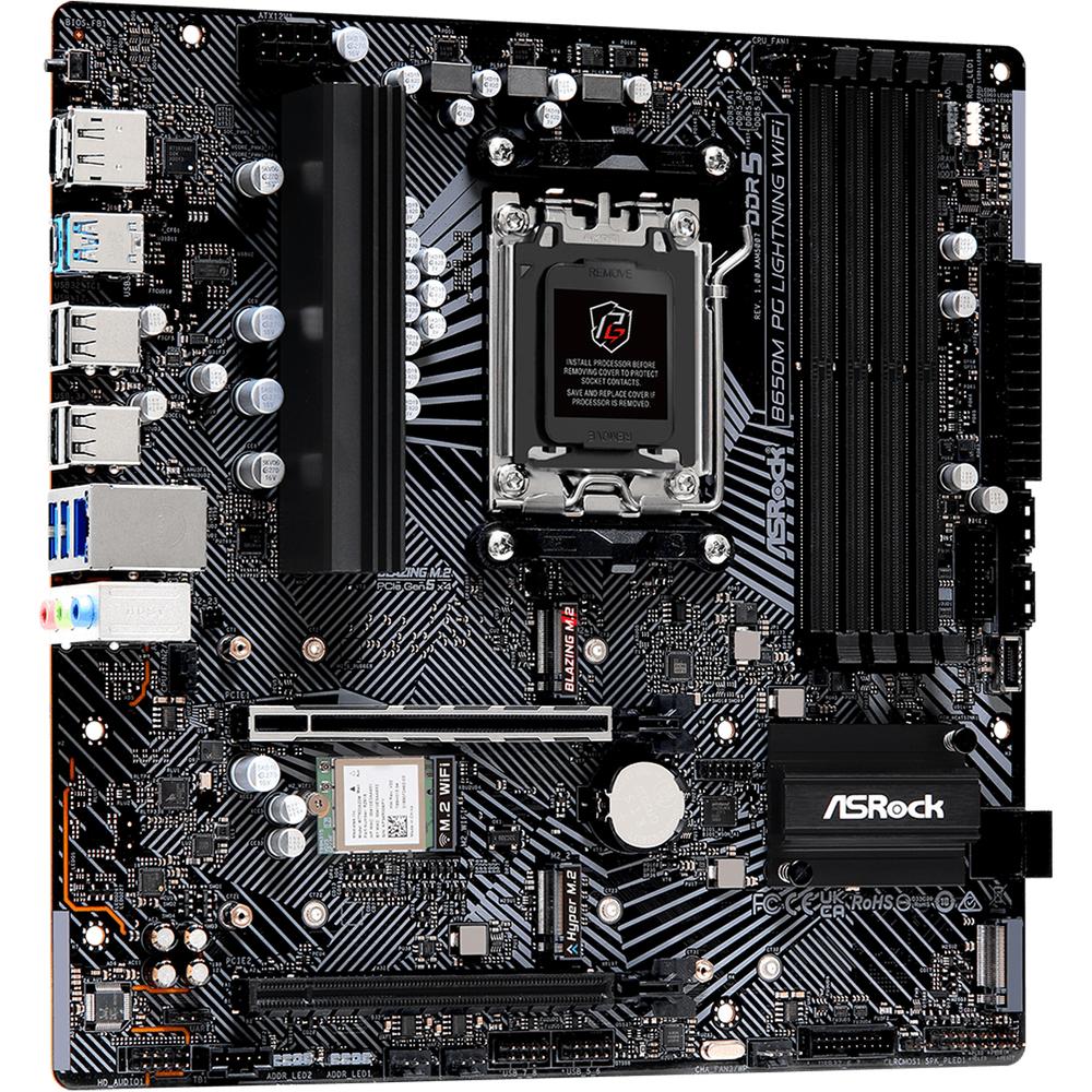 Foto 4 pulgar | Tarjeta Madre Asrock B650m Pg Lightning Wifi Am5 4x Ddr5 3x M.2 Pcie 4.0 Usb-c Wifi 6e Bt 5.2 Micro Atx