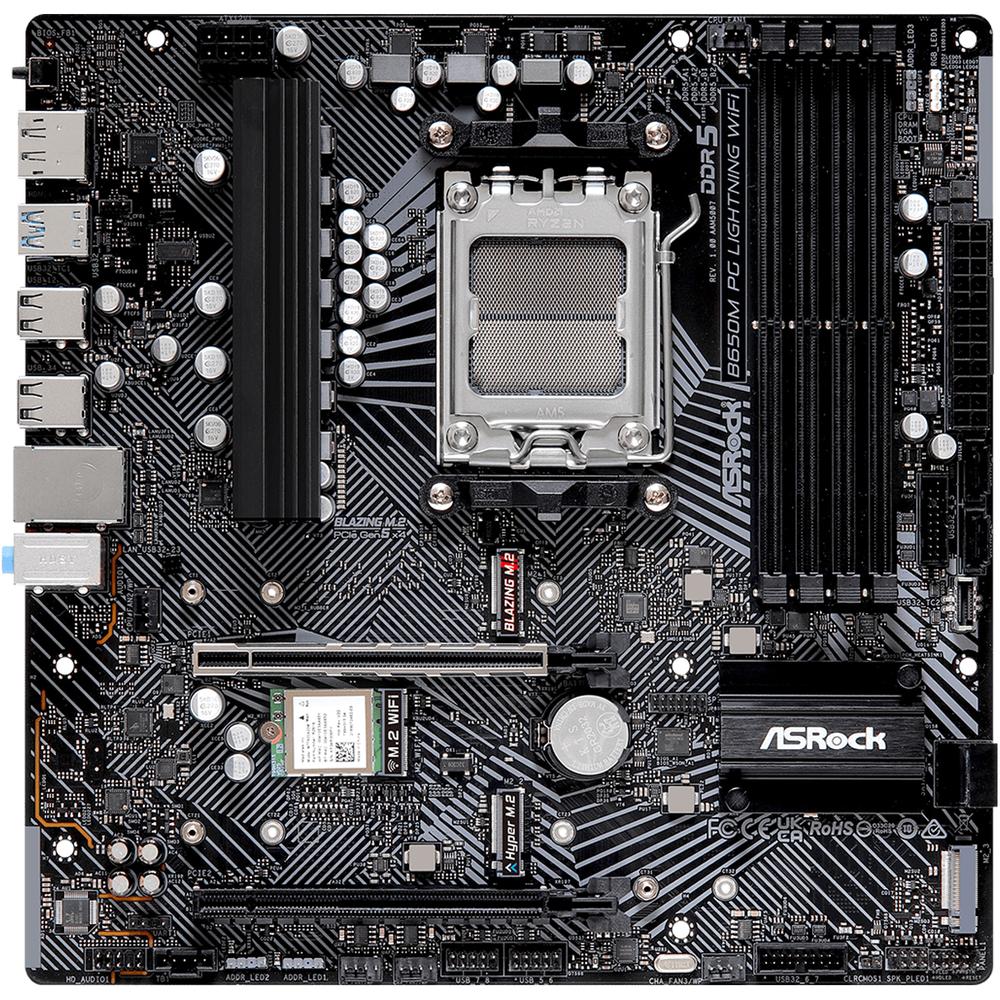 Foto 5 pulgar | Tarjeta Madre Asrock B650m Pg Lightning Wifi Am5 4x Ddr5 3x M.2 Pcie 4.0 Usb-c Wifi 6e Bt 5.2 Micro Atx