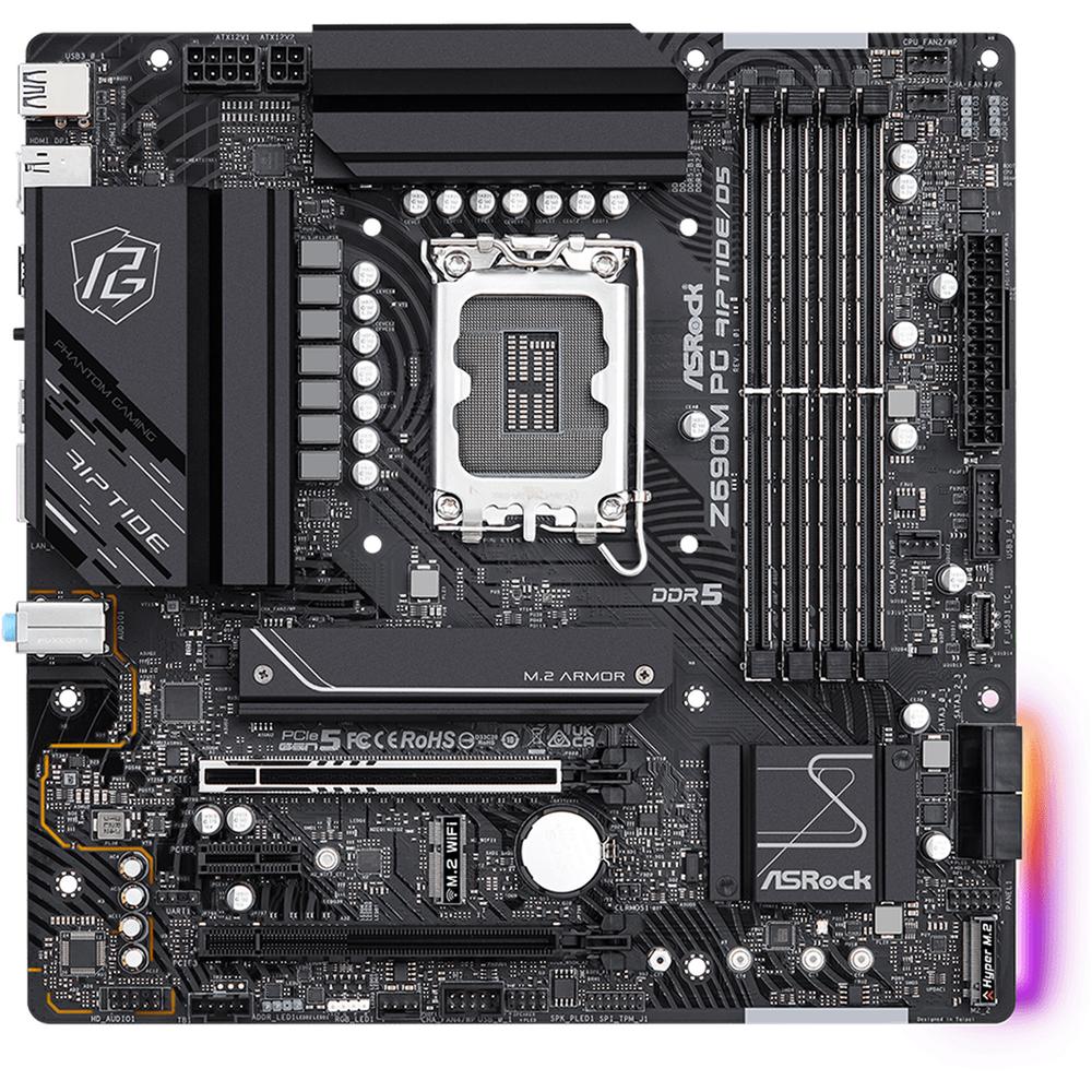 Foto 3 pulgar | Tarjeta Madre Asrock Z690m Pg Riptide/d5 Lga 1700 4x Ddr5 2x M.2 Pcie 5.0 Usb-c Micro Atx