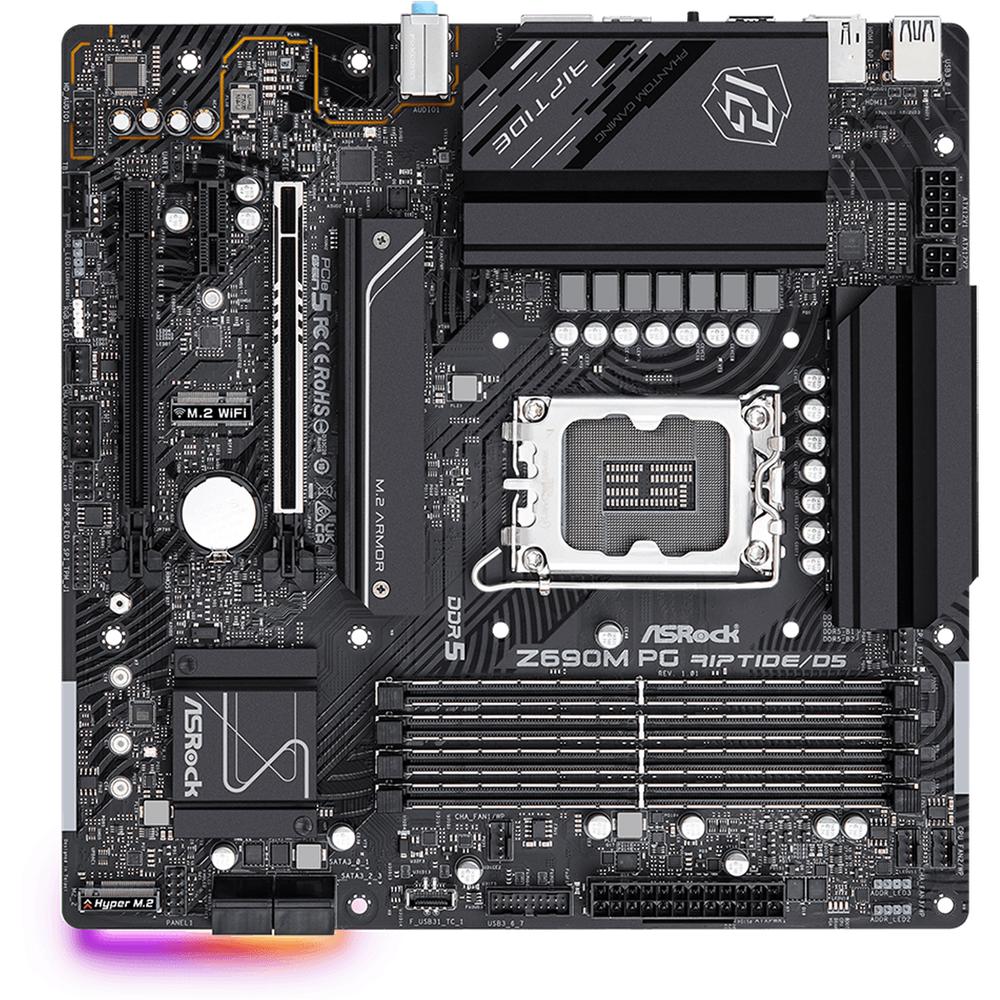 Foto 5 pulgar | Tarjeta Madre Asrock Z690m Pg Riptide/d5 Lga 1700 4x Ddr5 2x M.2 Pcie 5.0 Usb-c Micro Atx