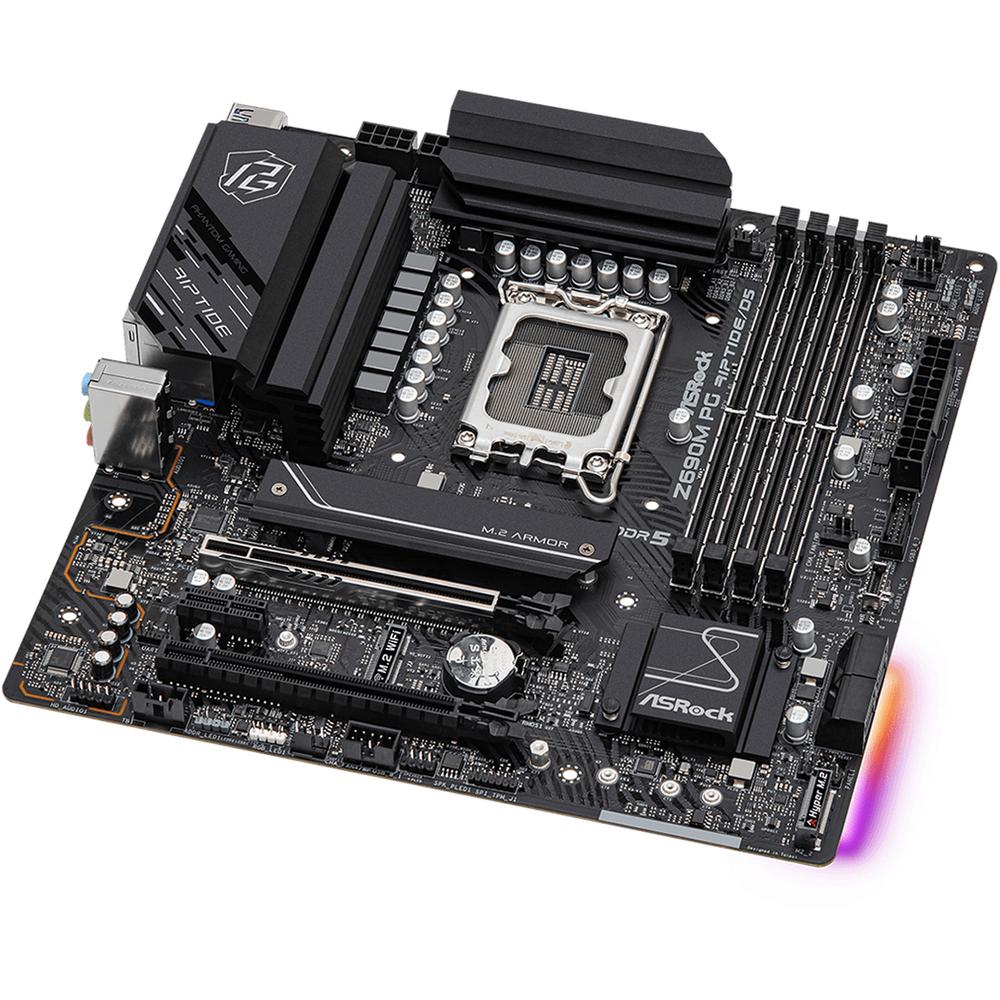 Foto 6 pulgar | Tarjeta Madre Asrock Z690m Pg Riptide/d5 Lga 1700 4x Ddr5 2x M.2 Pcie 5.0 Usb-c Micro Atx