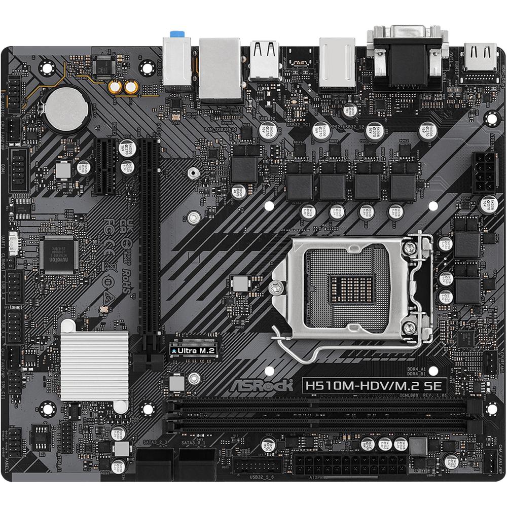 Foto 5 pulgar | Tarjeta Madre Asrock H510m-hdv/m.2 Se Lga 1200 2x Ddr4 1x M.2 Pcie 4.0 Micro Atx