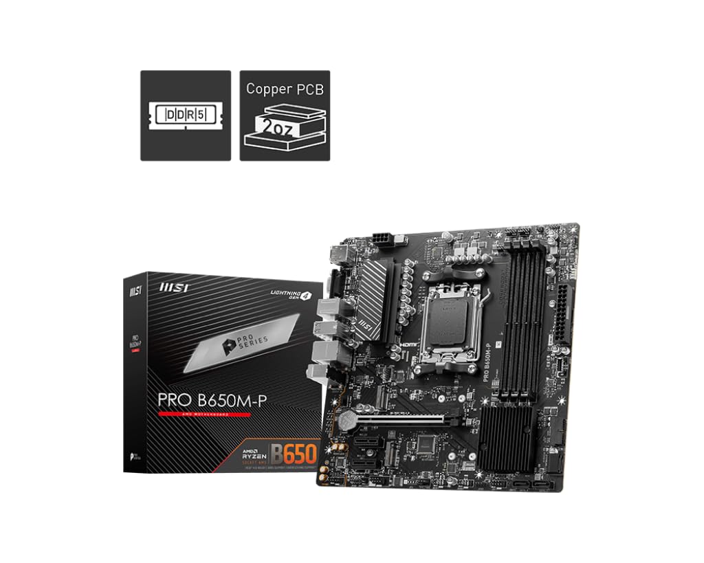 Placa Madre MSI Pro B650M-P Serie Pro AMD Ryzen 8000/7000 - Venta Internacional