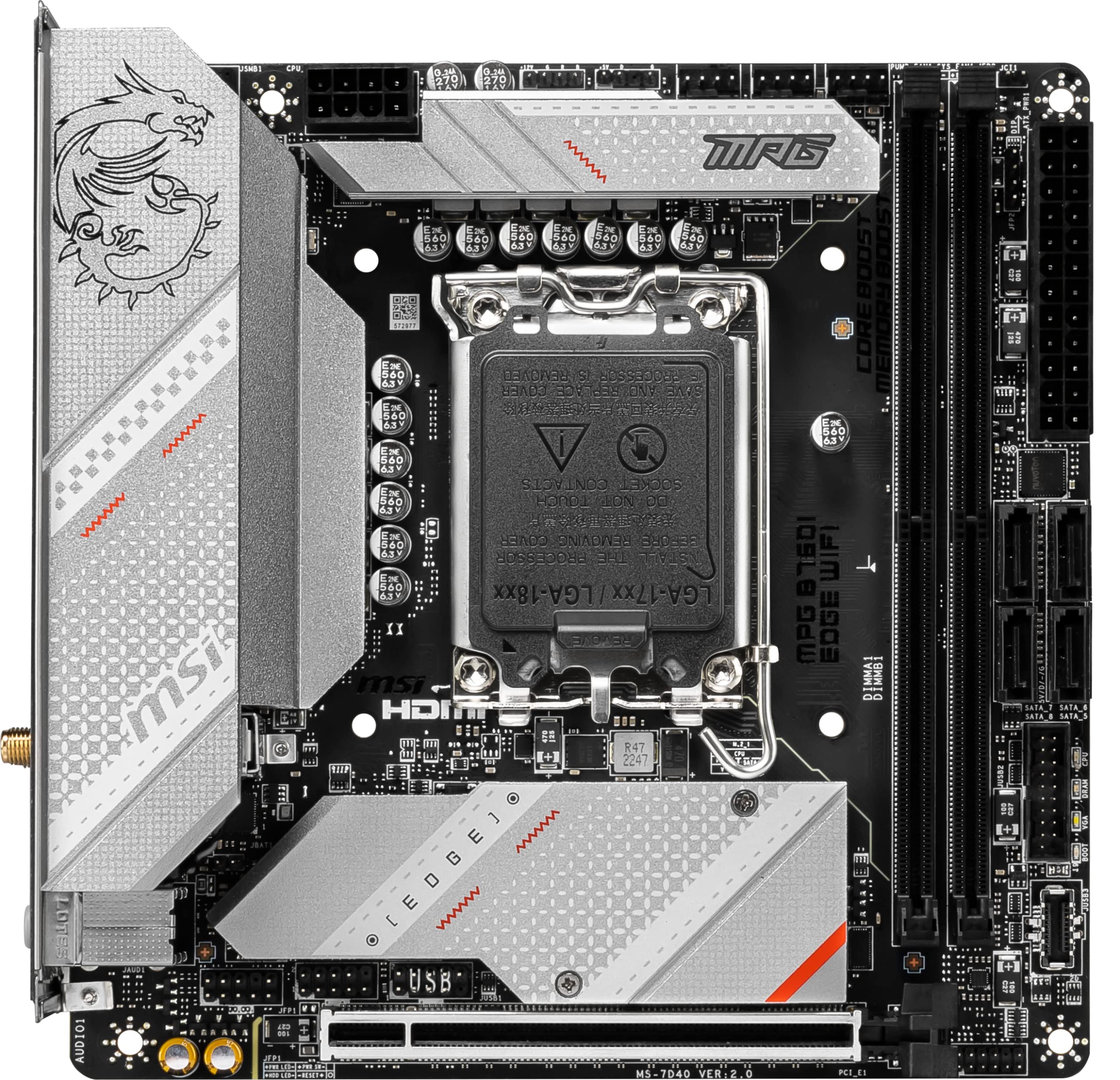 Foto 3 pulgar | Placa Madre Msi Mpg B760i Edge Wifi Gaming Lga 1700 Ddr5 - Venta Internacional