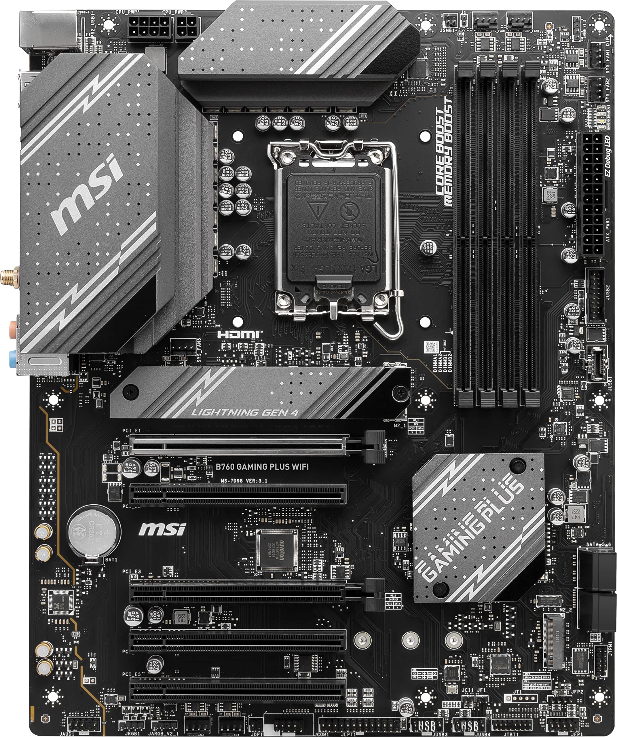 Foto 3 pulgar | Placa Madre Msi B760 Gaming Plus Wifi Atx Con Ddr5 Y Pcie 4.0 - Venta Internacional