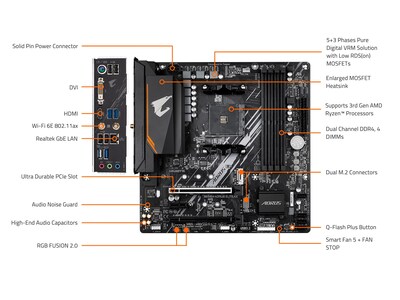 Foto 6 | Placa Base Gigabyte B550m Aorus Elite Ax am4/ Amd/ B550 - Venta Internacional