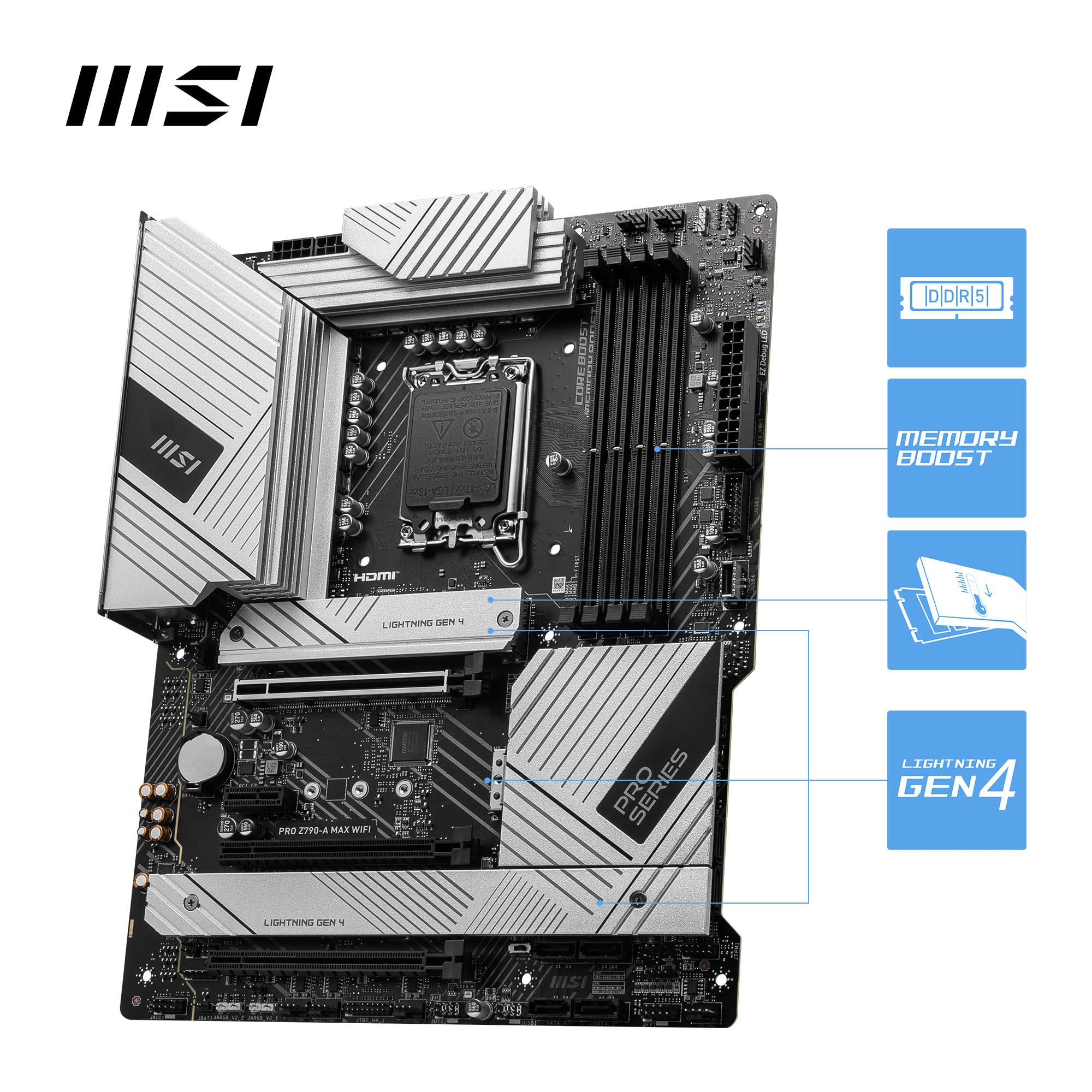 Foto 4 pulgar | Placa Madre Msi Pro Z790-a Max Wifi Proseries Atx Ddr5 - Venta Internacional
