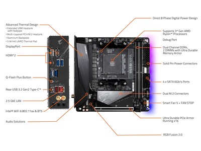Foto 5 | Placa Base Gigabyte B550i Aorus Pro Ax Am4 Amd Ddr4 - Venta Internacional