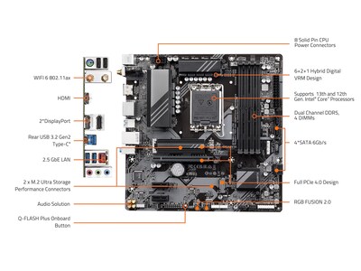 Foto 6 | Placa Madre Gigabyte B760m Ds3h Ax LGA 1700 Intel Ddr5 - Venta Internacional
