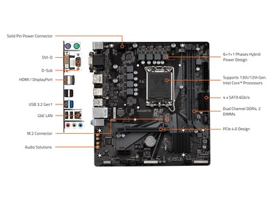 Foto 7 | Placa Madre Gigabyte H610m S2h V2 Ddr4 h610 Intel lga 1700 - Venta Internacional