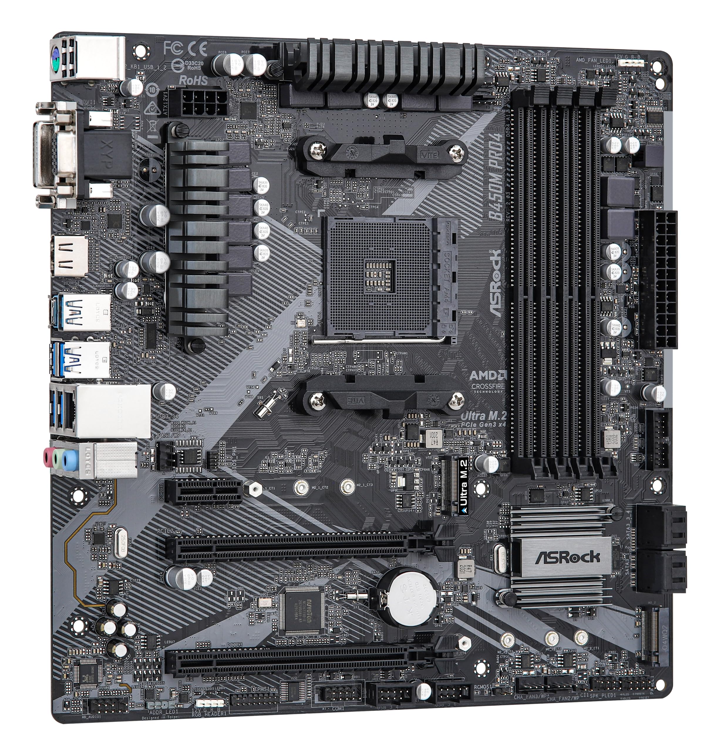 Foto 4 pulgar | Placa Madre Asrock B450M Pro4 R2.0 con Conector AM4/ AMD B450 - Venta Internacional