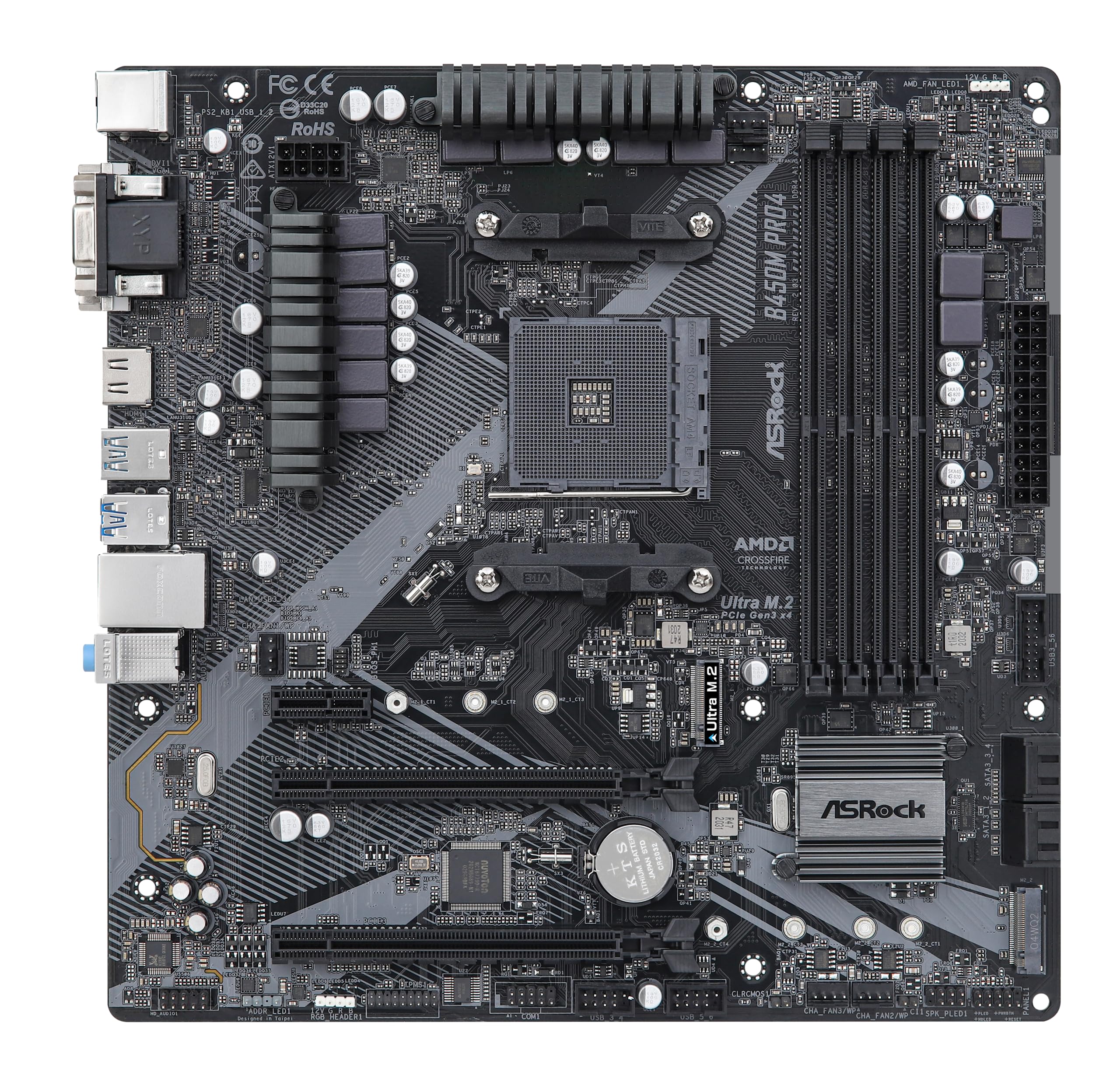 Foto 5 pulgar | Placa Madre Asrock B450M Pro4 R2.0 con Conector AM4/ AMD B450 - Venta Internacional