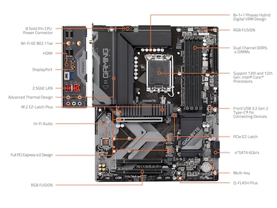 Foto 6 | Placa Madre Gigabyte B760 Gaming X AX LGA 1700 Ddr5 ATX - Venta Internacional