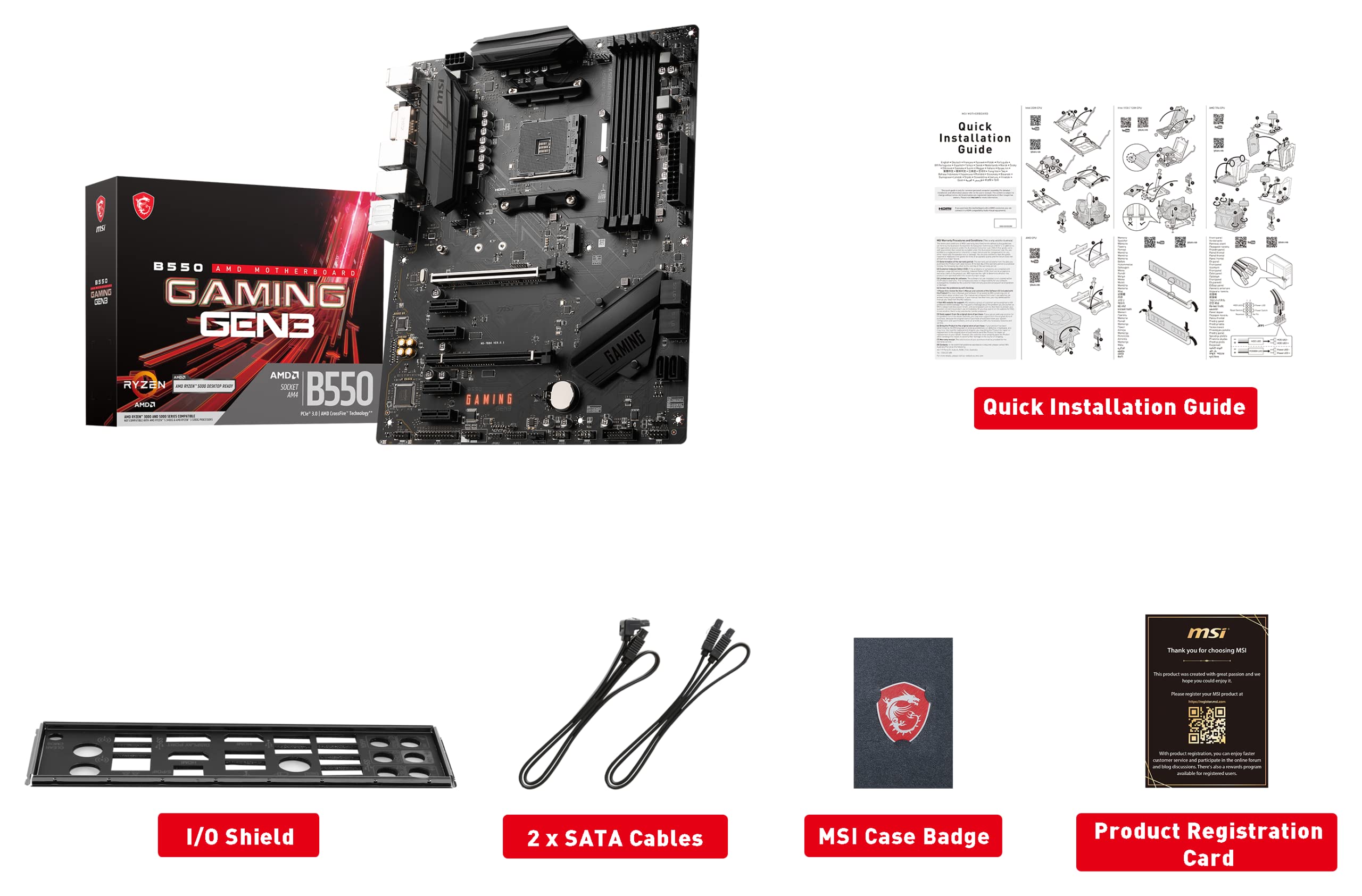 Foto 8 pulgar | Placa Madre MSI B550 Gaming Gen3 para Amd Ryzen Serie 5000 - Venta Internacional