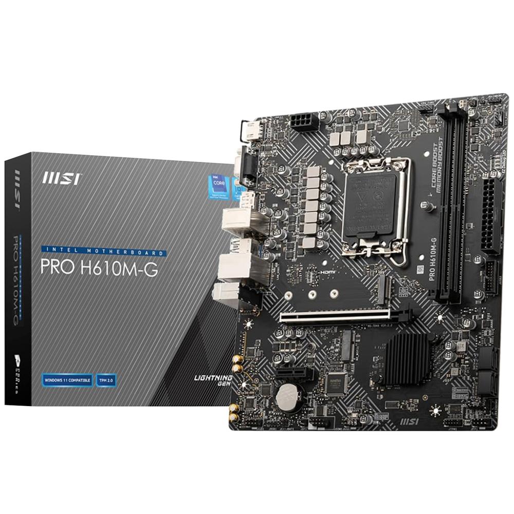 Tarjeta Madre Msi Pro H610m-g Lga 1700 2x Ddr5 M.2 Pcie 4.0 Micro Atx