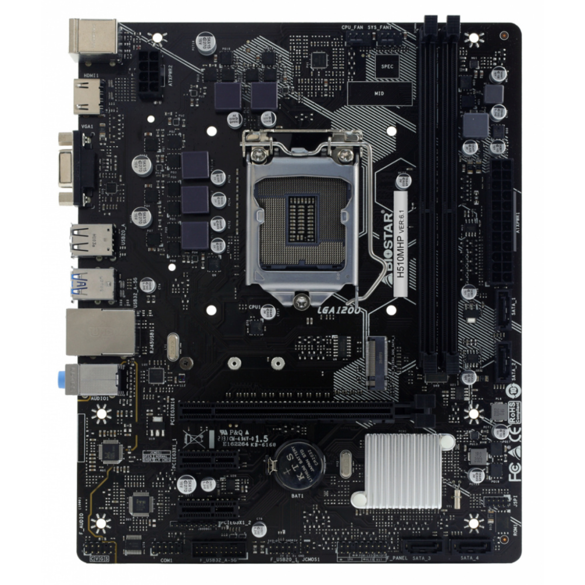 Tarjeta Madre Biostar Micro-atx H510mhp, S-1200, Intel H510, Hdmi, 64gb Ddr4 Para Intel