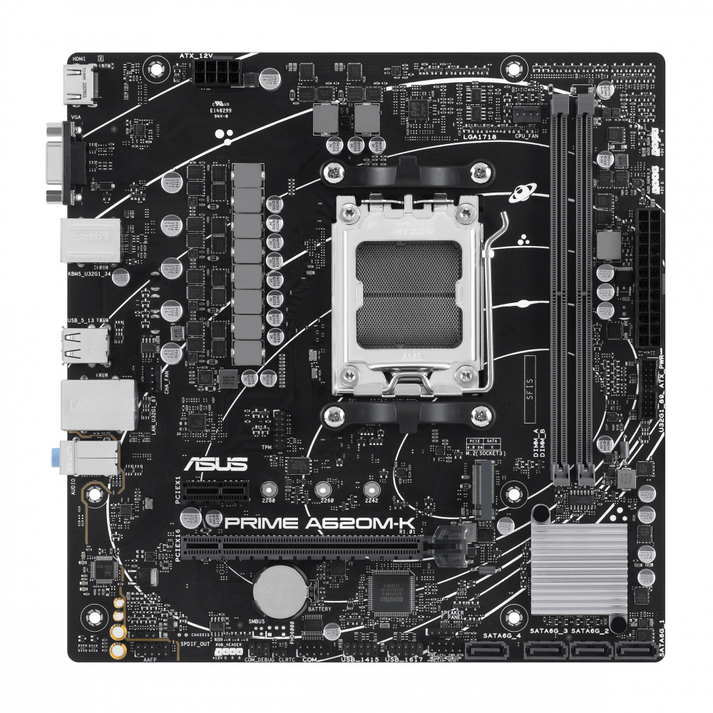 Tarjeta Madre Asus Micro-atx Prime A620m-k-csm, S-am5, Amd A620, Hdmi, 96gb Ddr5 Para Amd
