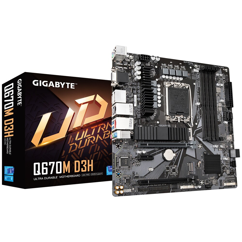 Tarjeta Madre Gigabyte Micro-atx Q670m D3h, S-1700, Intel Q670 Express, Hdmi, 128gb Ddr5 Para Intel $3,959