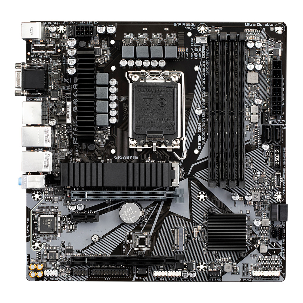 Foto 3 | Tarjeta Madre Gigabyte Micro-atx Q670m D3h, S-1700, Intel Q670 Express, Hdmi, 128gb Ddr5 Para Intel