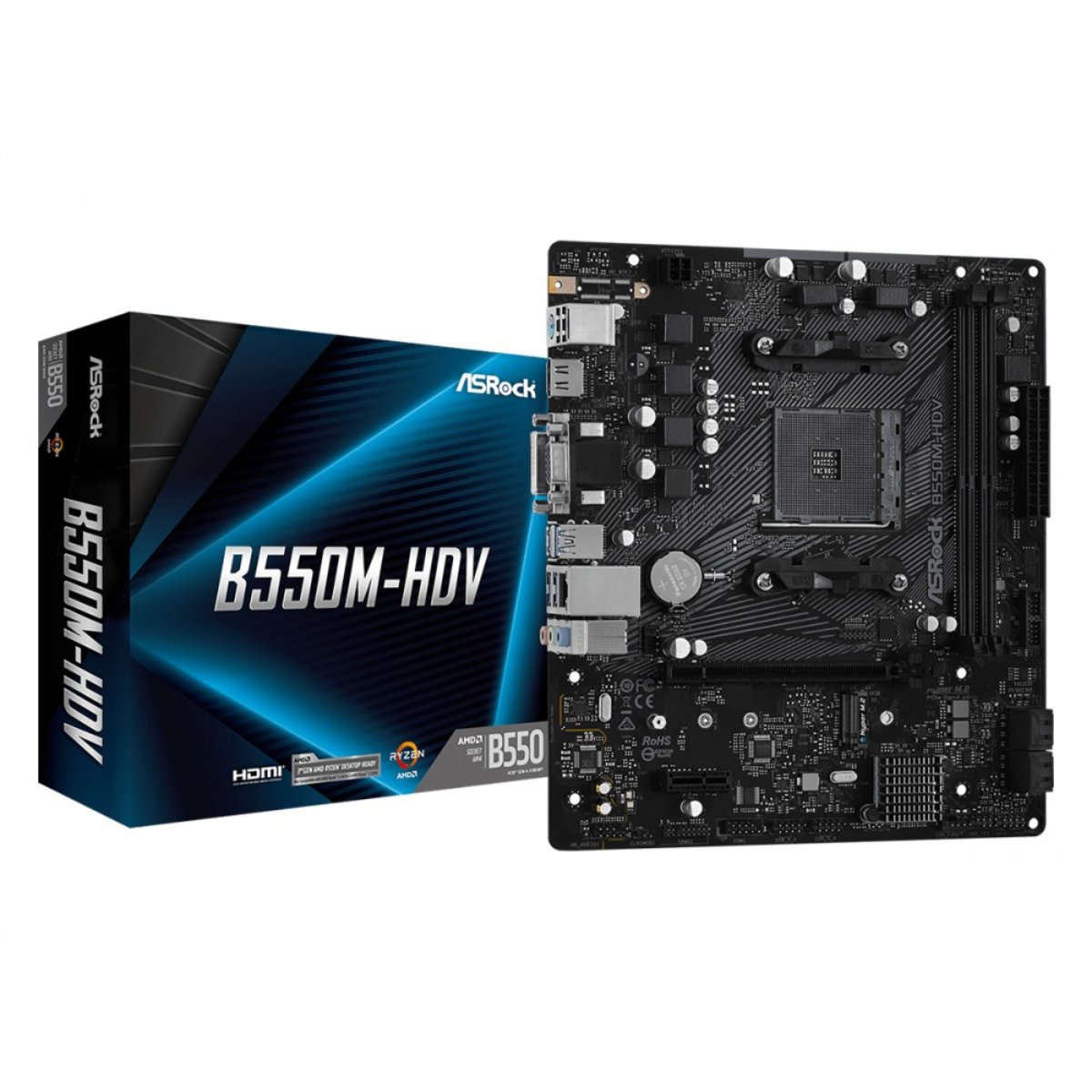 Foto 2 pulgar | Tarjeta Madre Asrock Micro Atx B550m-hdv, S-am4, Amd B550, Hdmi, 64gb Ddr4 Para Amd