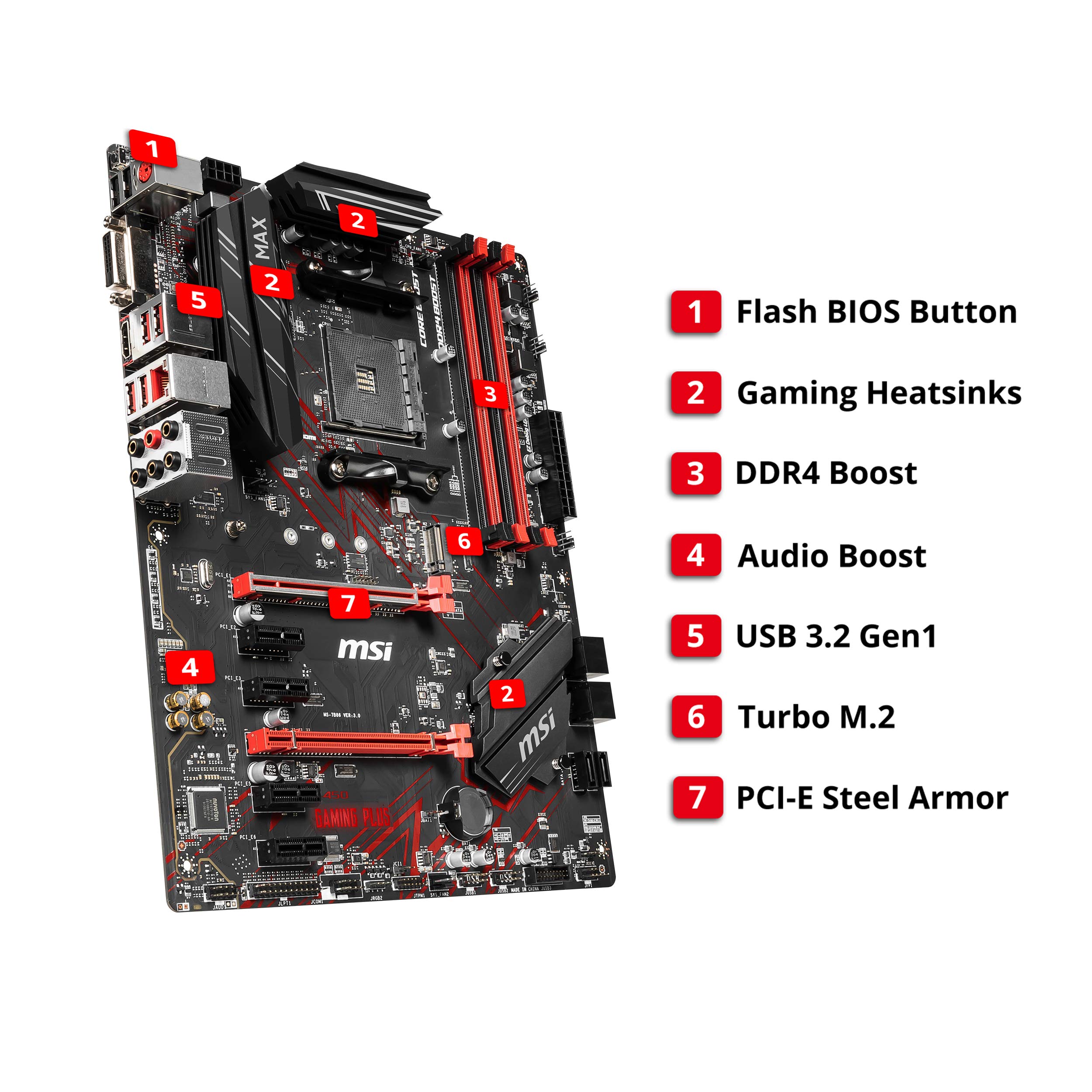 Foto 6 pulgar | Placa Madre Msi B450 Gaming Plus Max Am4 Ddr4 M.2 Usb 3 - Venta Internacional.