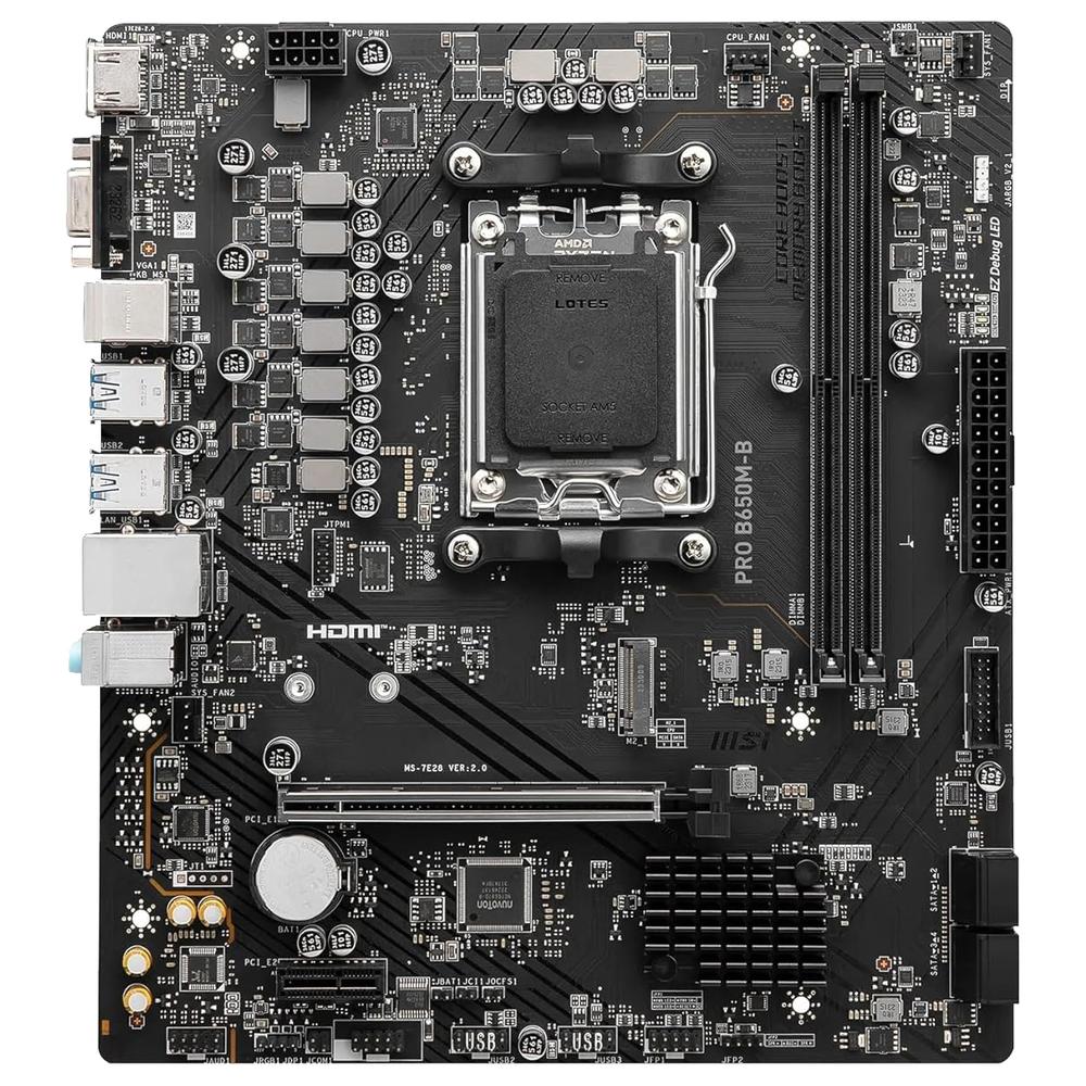 Foto 3 pulgar | Tarjeta Madre Msi Pro B650m-b Lga Am5 2x Ddr5 M.2 Pcie 4.0 Micro Atx