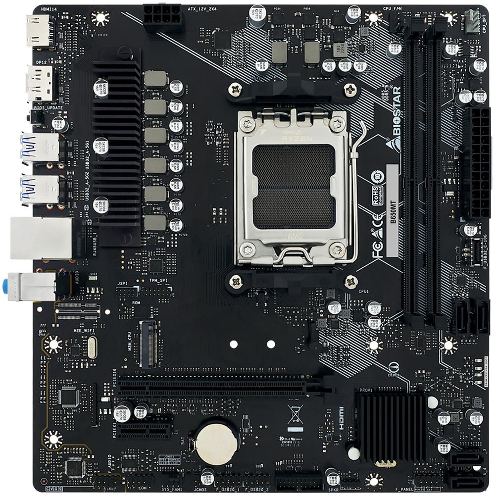 Foto 3 pulgar | Tarjeta Madre Biostar B650mt Am5 2x Ddr5 1x M.2 Pcie 4.0 Usb-c Micro Atx