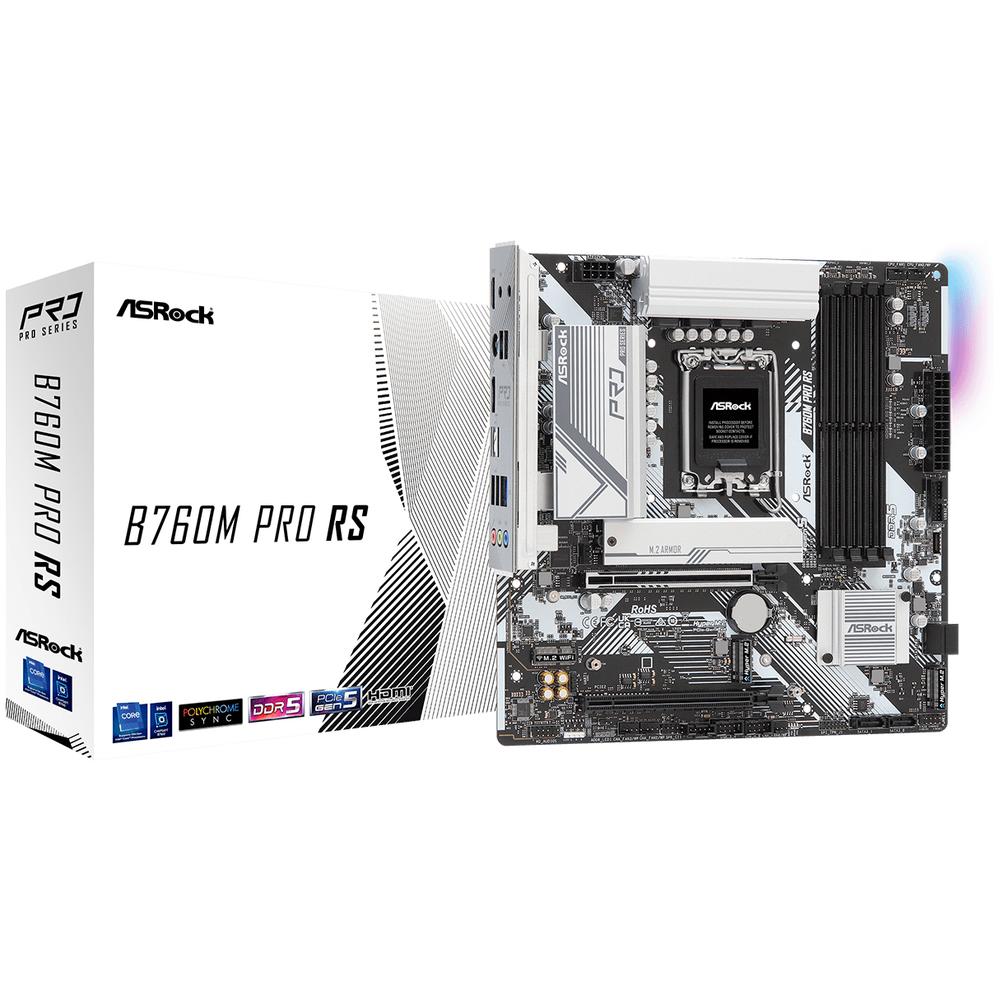 Foto 2 pulgar | Tarjeta Madre Asrock B760m Pro Rs Lga1700 4x Ddr5 M.2 Pcie 5.0 Usb-c Micro Atx