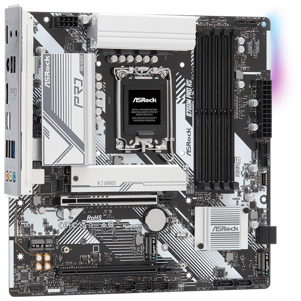 Foto 5 pulgar | Tarjeta Madre Asrock B760m Pro Rs Lga1700 4x Ddr5 M.2 Pcie 5.0 Usb-c Micro Atx