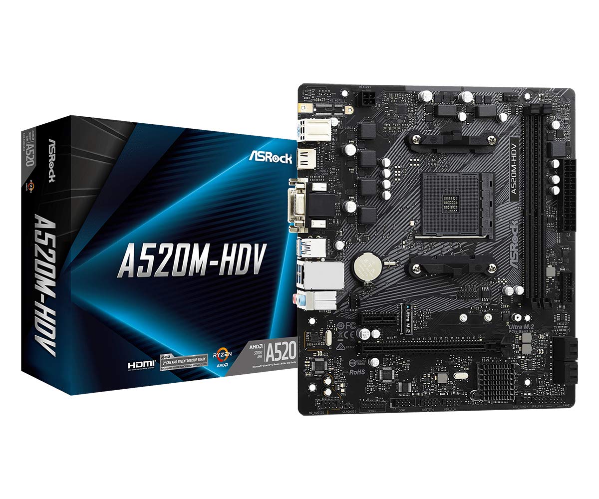 Foto 2 pulgar | Placa Base Asrock A520m-hdv Para Amd Ryzen Con Memoria De 32 Gb - Venta Internacional.