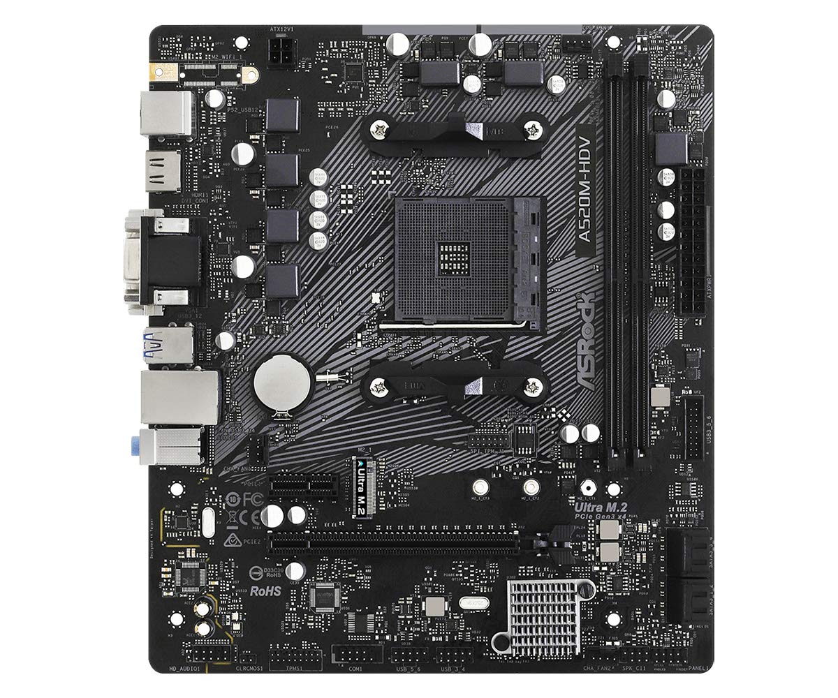 Foto 3 pulgar | Placa Base Asrock A520m-hdv Para Amd Ryzen Con Memoria De 32 Gb - Venta Internacional.