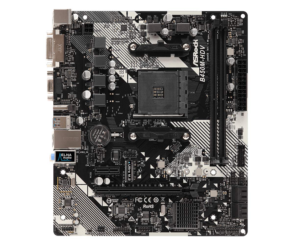 Foto 3 pulgar | Placa Madre Asrock B450m-hdv R4.0 Am4 Amd Promontory B450 - Venta Internacional.