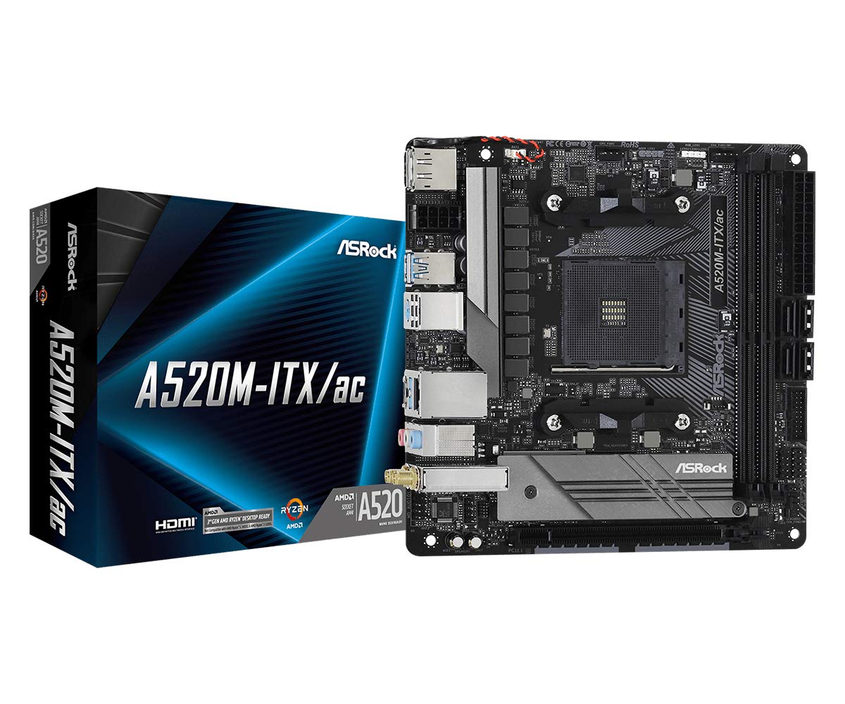 Placa Madre Asrock A520m-itx/ac Mini Itx Para Amd Ryzen - Venta Internacional.