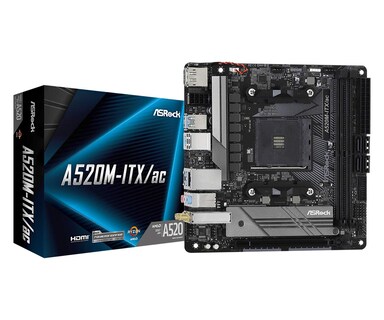 Foto 1 | Placa Madre Asrock A520m-itx/ac Mini Itx Para Amd Ryzen - Venta Internacional.