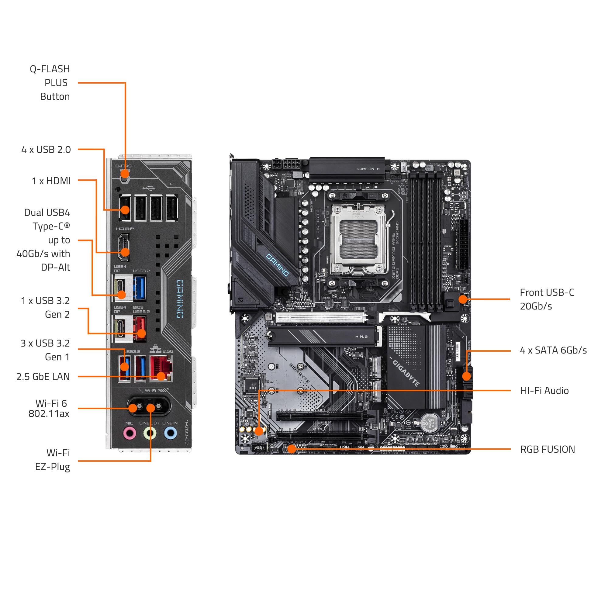 Foto 6 pulgar | Placa Madre Gigabyte X870 Gaming Wifi6 Amd Am5 Lga 1718 Atx - Venta Internacional.