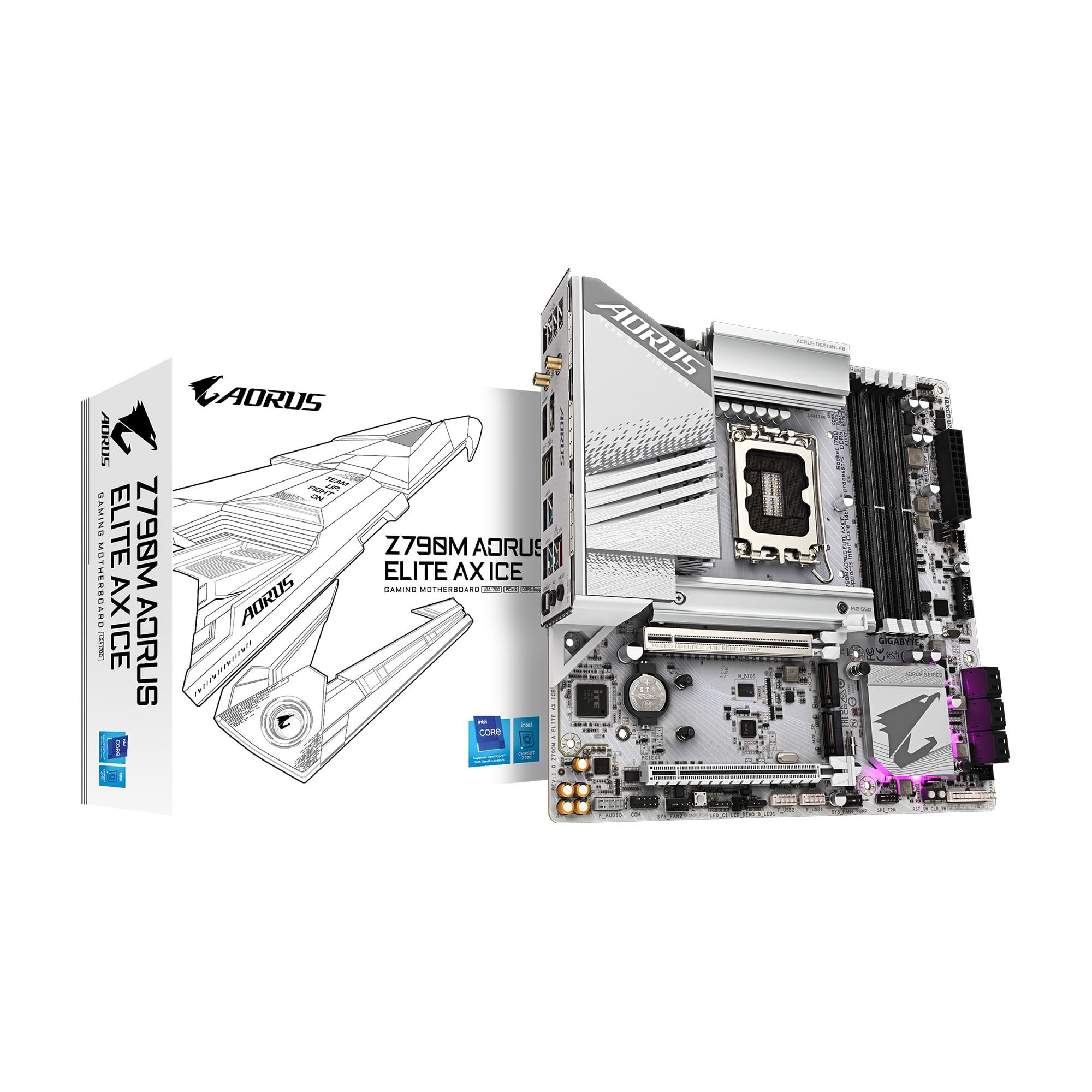 Foto 2 pulgar | Placa Base Gigabyte Z790m Aorus Elite Ax Ice Lga 1700 Ddr5 - Venta Internacional.
