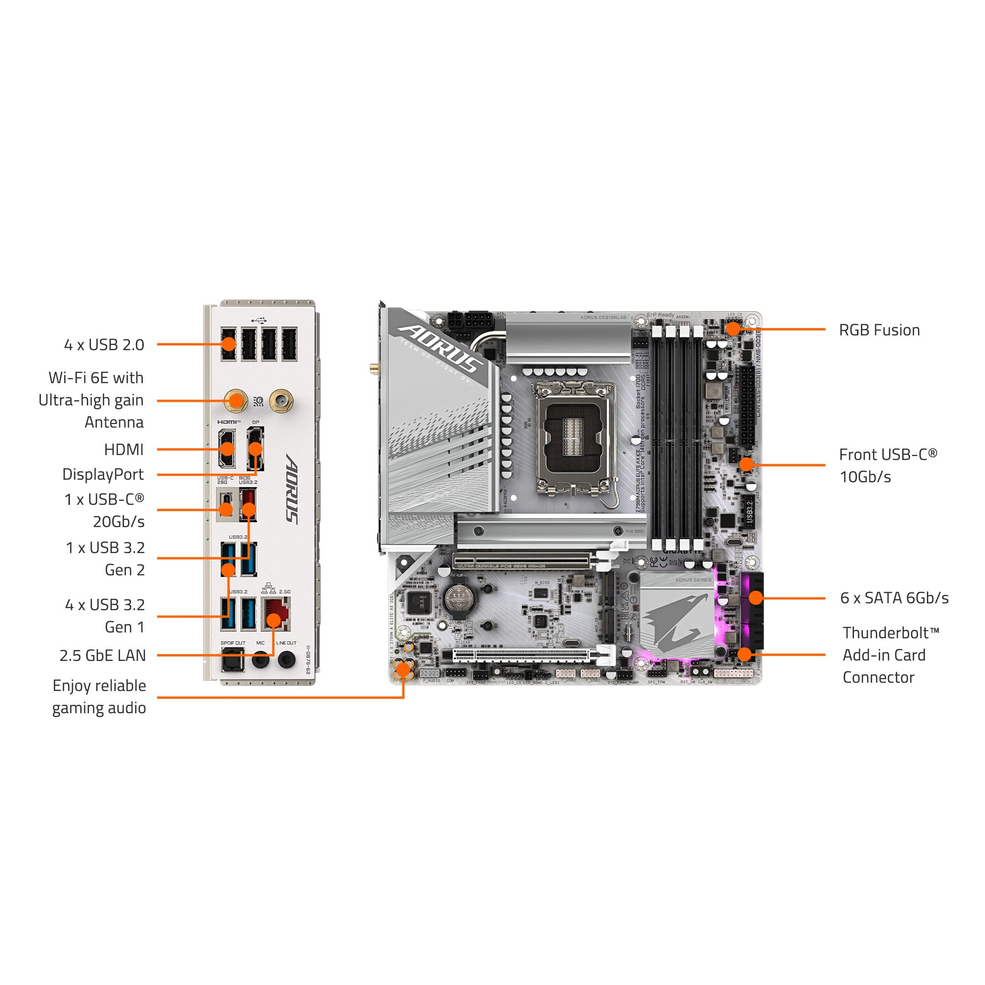 Foto 6 pulgar | Placa Base Gigabyte Z790m Aorus Elite Ax Ice Lga 1700 Ddr5 - Venta Internacional.
