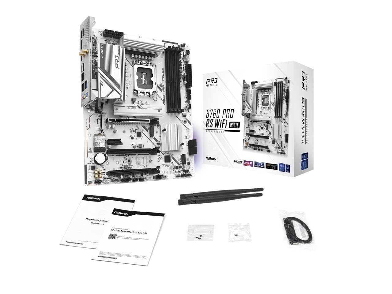 Placa Base Asrock B760m Pro Rs Wifi Blanca Ddr5 256gb Lga1700 - Venta Internacional.