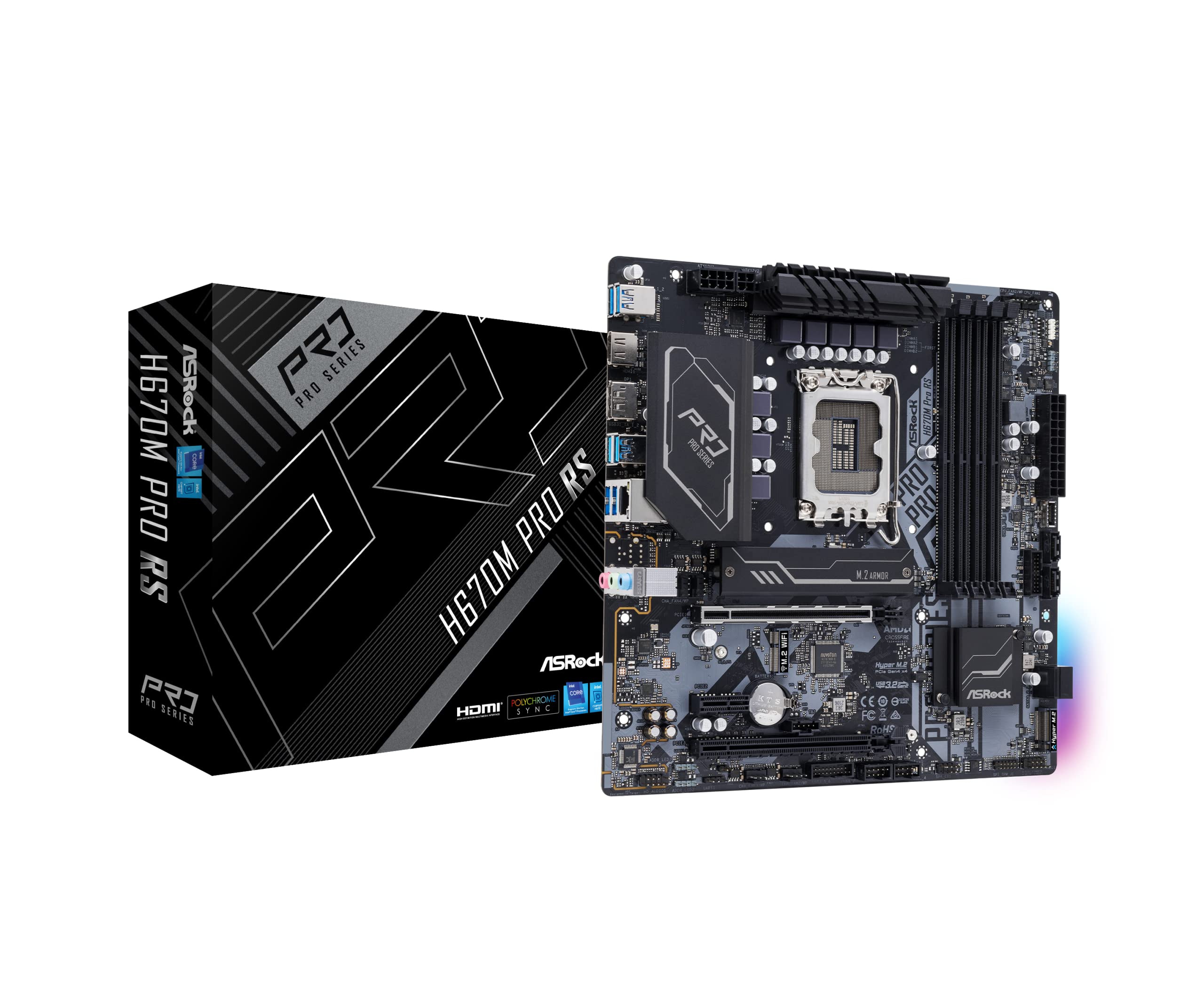 Foto 2 pulgar | Placa Madre Asrock H670m Pro Rs Lga1700/ Intel H670/ Ddr4 - Venta Internacional.