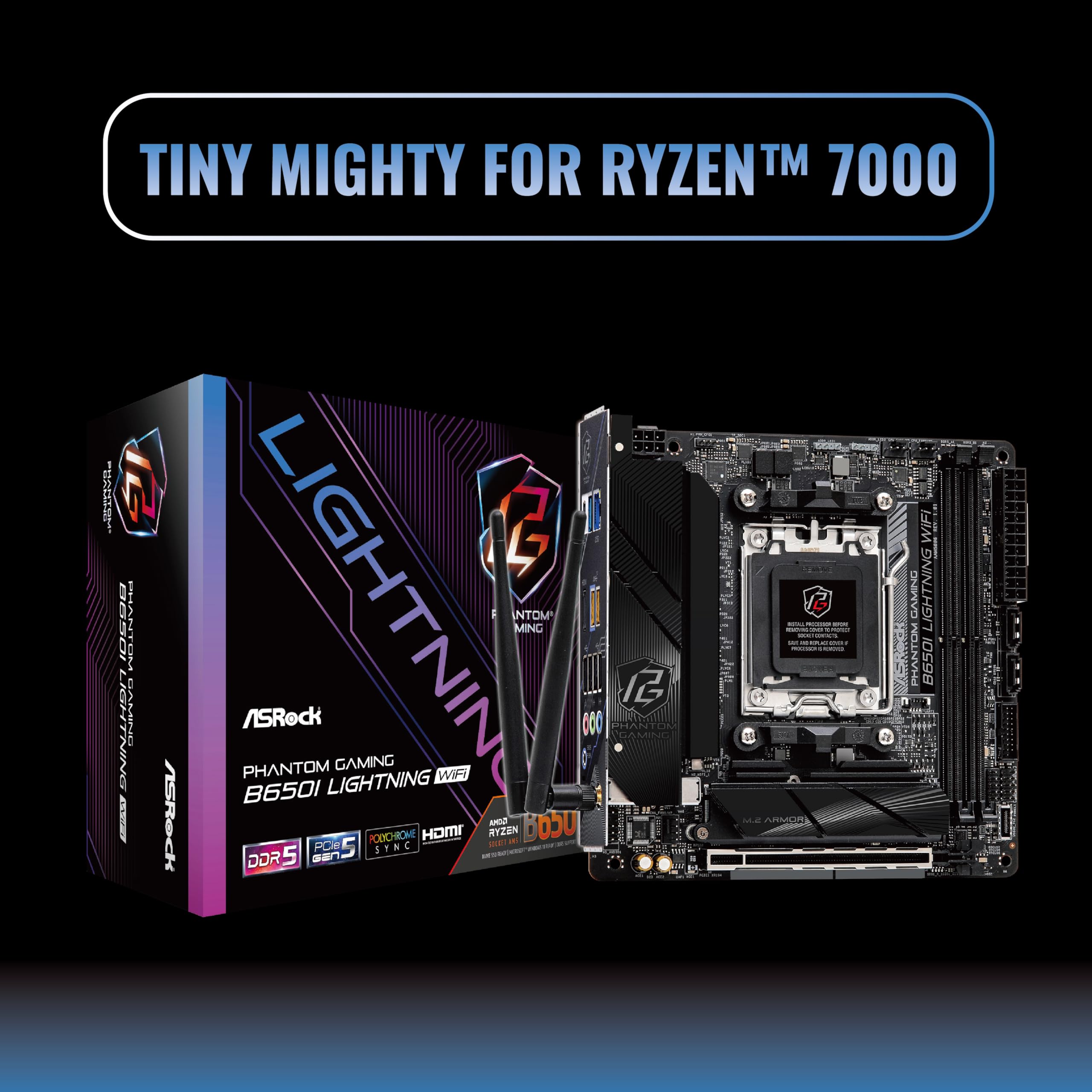 Foto 4 pulgar | Placa Madre Asrock B650i Lightning Wifi 6e Amd Ryzen B650 - Venta Internacional.
