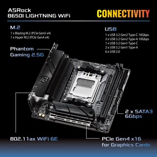 Foto 7 | Placa Madre Asrock B650i Lightning Wifi 6e Amd Ryzen B650 - Venta Internacional.
