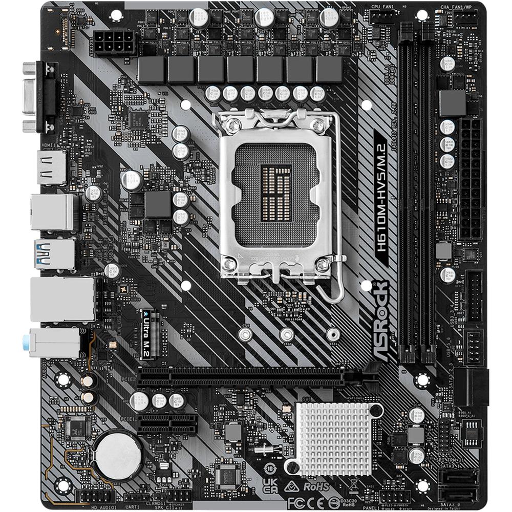 Foto 3 pulgar | Tarjeta Madre Asrock H610m-hvs/m.2 R2.0 Lga 1700 2x Ddr4 M.2 Pcie 4.0 Micro Atx