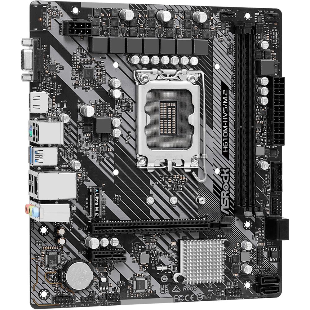 Foto 5 pulgar | Tarjeta Madre Asrock H610m-hvs/m.2 R2.0 Lga 1700 2x Ddr4 M.2 Pcie 4.0 Micro Atx