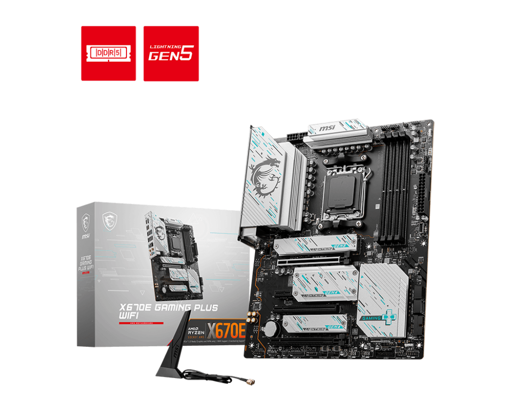 Mb Msi x670e Gaming Plus Wifi Amd Ddr5 256gb Atx Dp Hdmi Usb-c X670e Gaming Plus Wifi