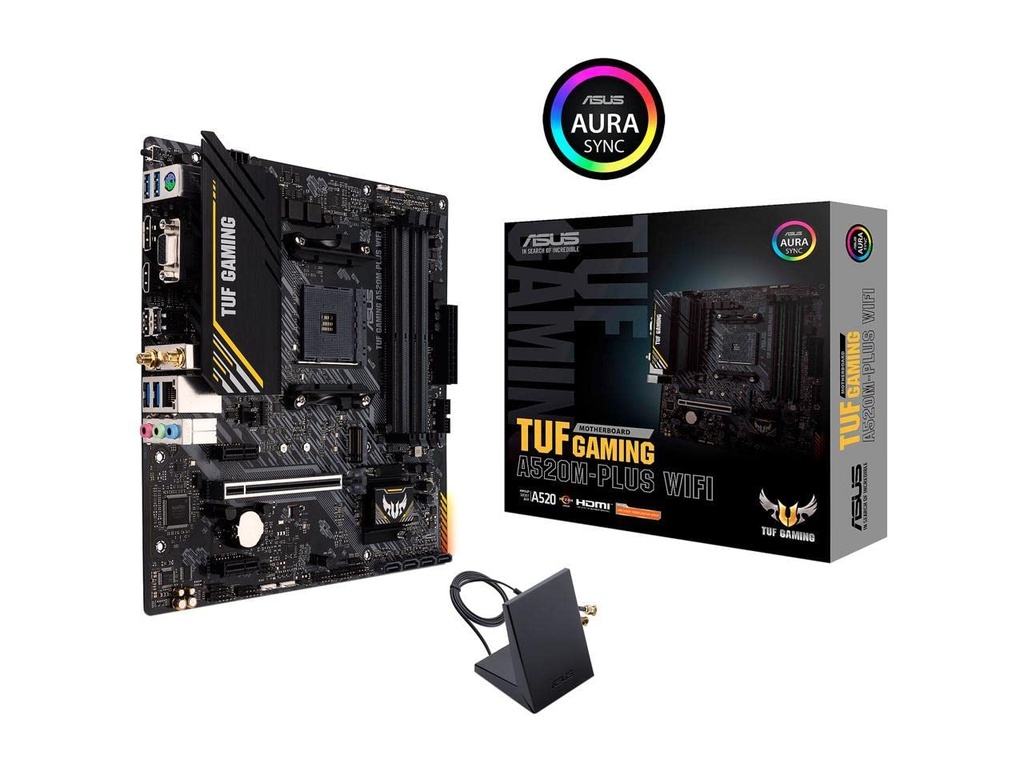 Foto 1 | Mb Asus Tuf Gaming A520m-plus Wifi Am4 Ddr4 Matx Hdmi Dp 90mb17f0-m0eay0