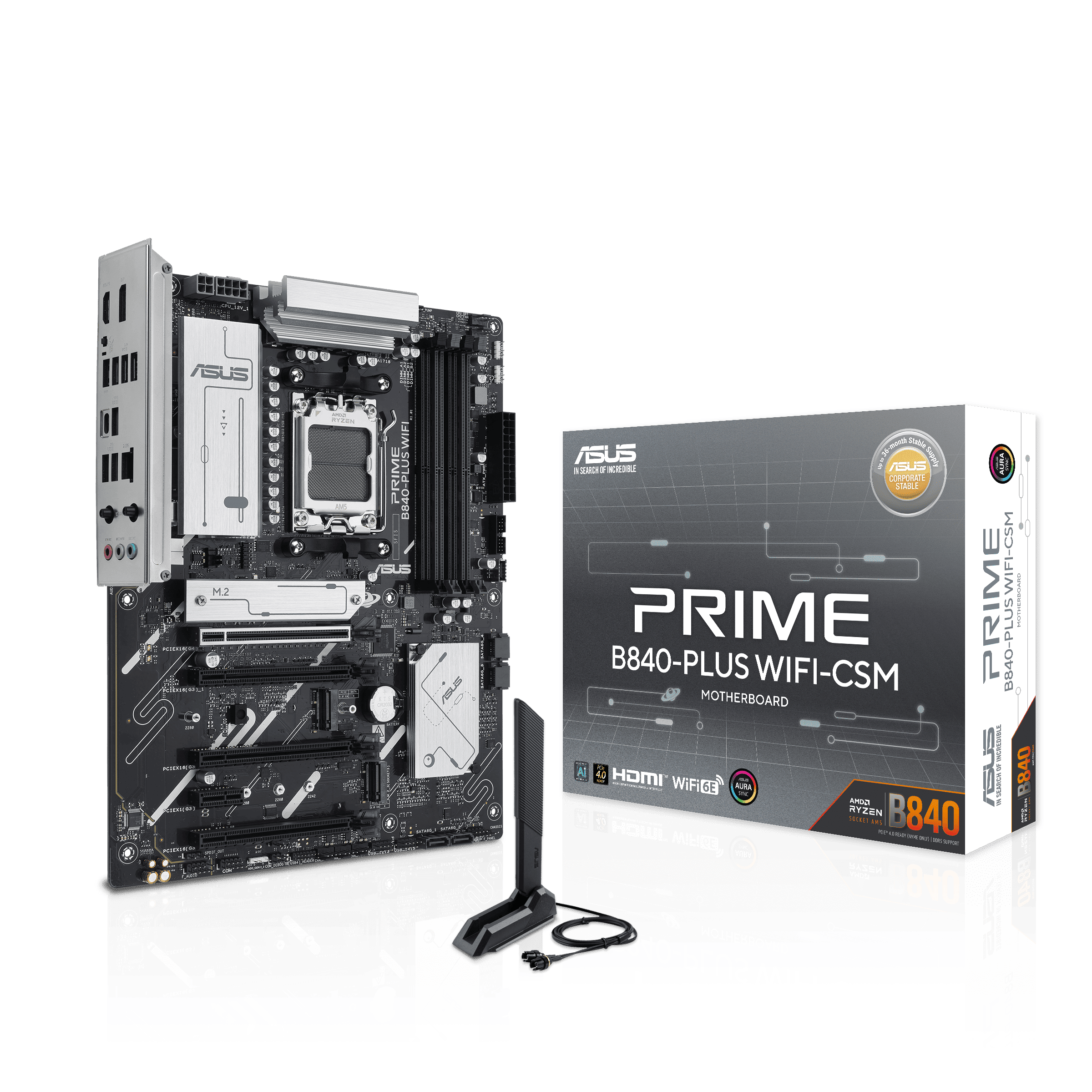 Foto 8 pulgar | Mb Asus Prime B840 Plus Wifi-csm Amd Am5 256gb Ddr5 Atx Hdmi 90mb1iz0-m0uayc