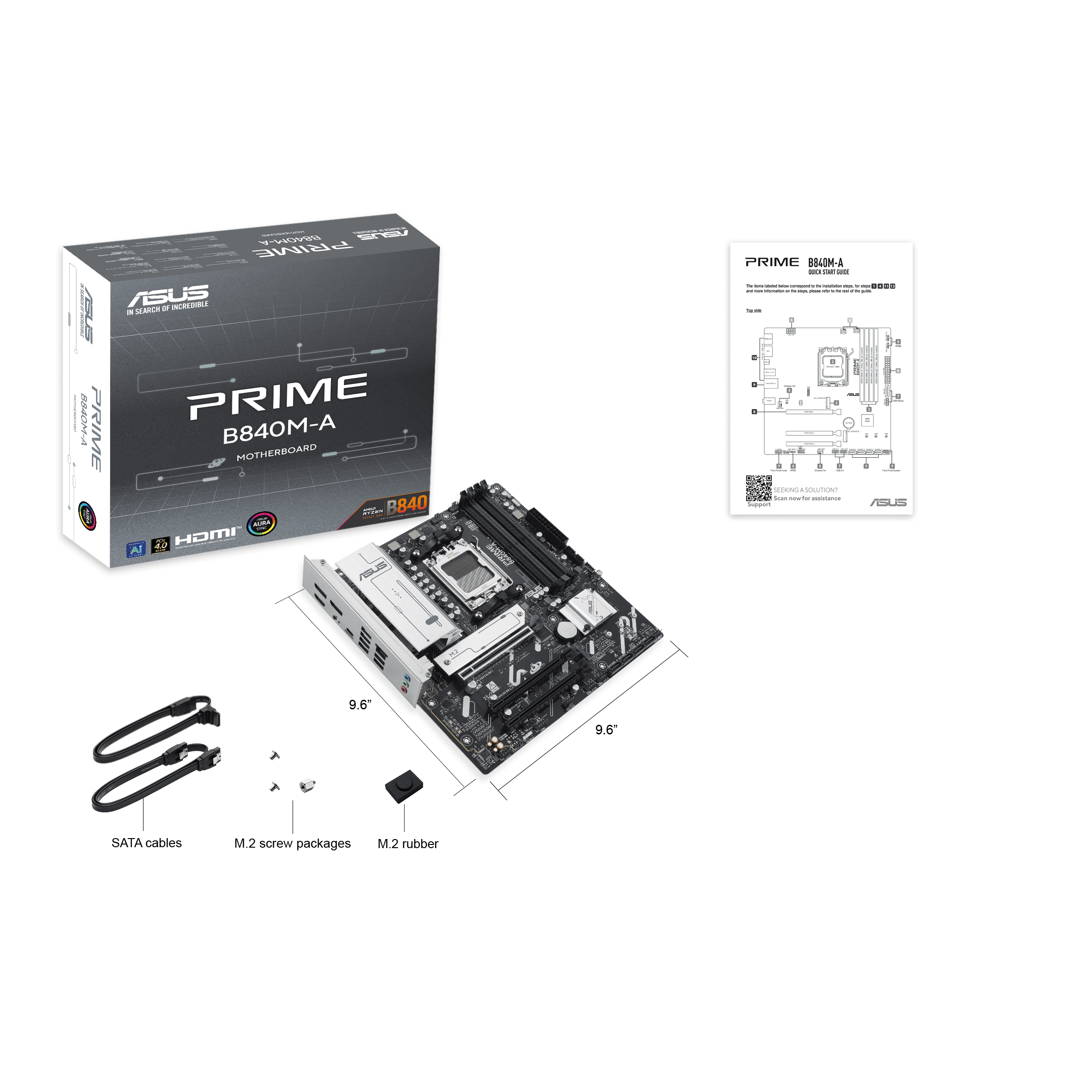 Foto 9 pulgar | Mb Asus Prime B840m-a Amd Am5 256gb Ddr5 M-atx Hdmi 90mb1j20-m0eay0