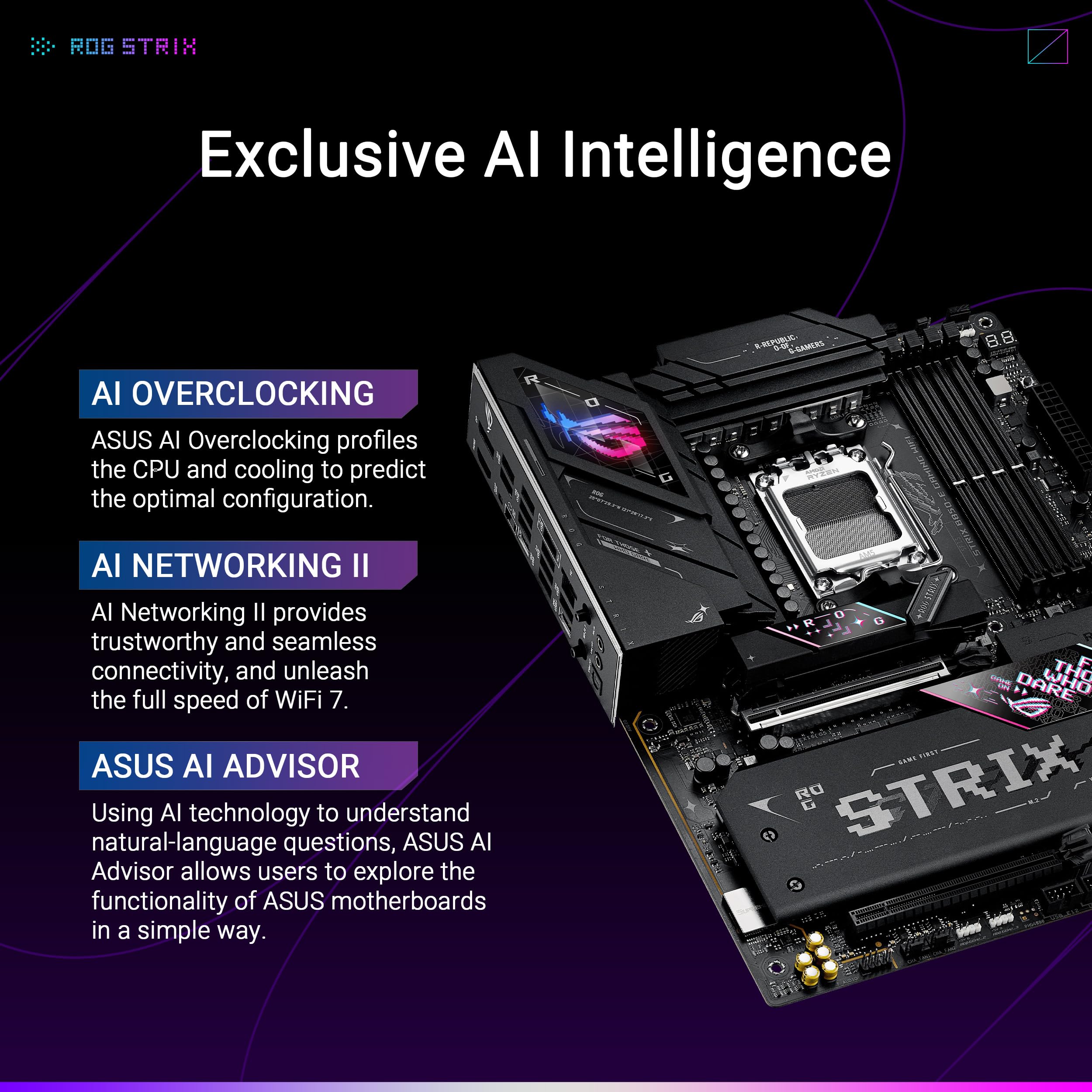 Foto 3 pulgar | Placa Madre Asus Rog Strix B850-e Gaming Wifi Amd Am5 B850 - Venta Internacional.