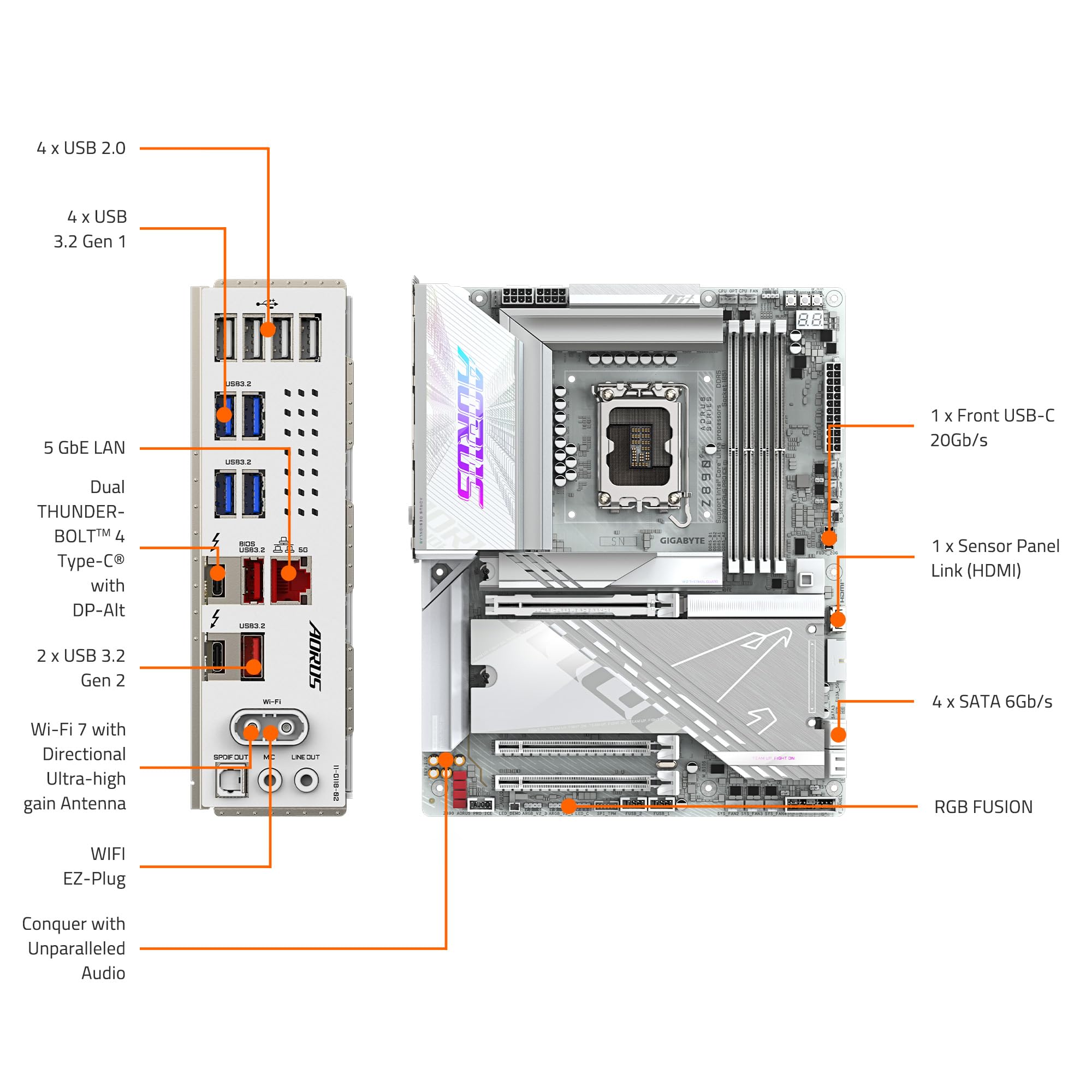 Foto 6 pulgar | Placa Madre Gigabyte Z890 Aorus Pro Ice Intel Core Ultra - Venta Internacional.